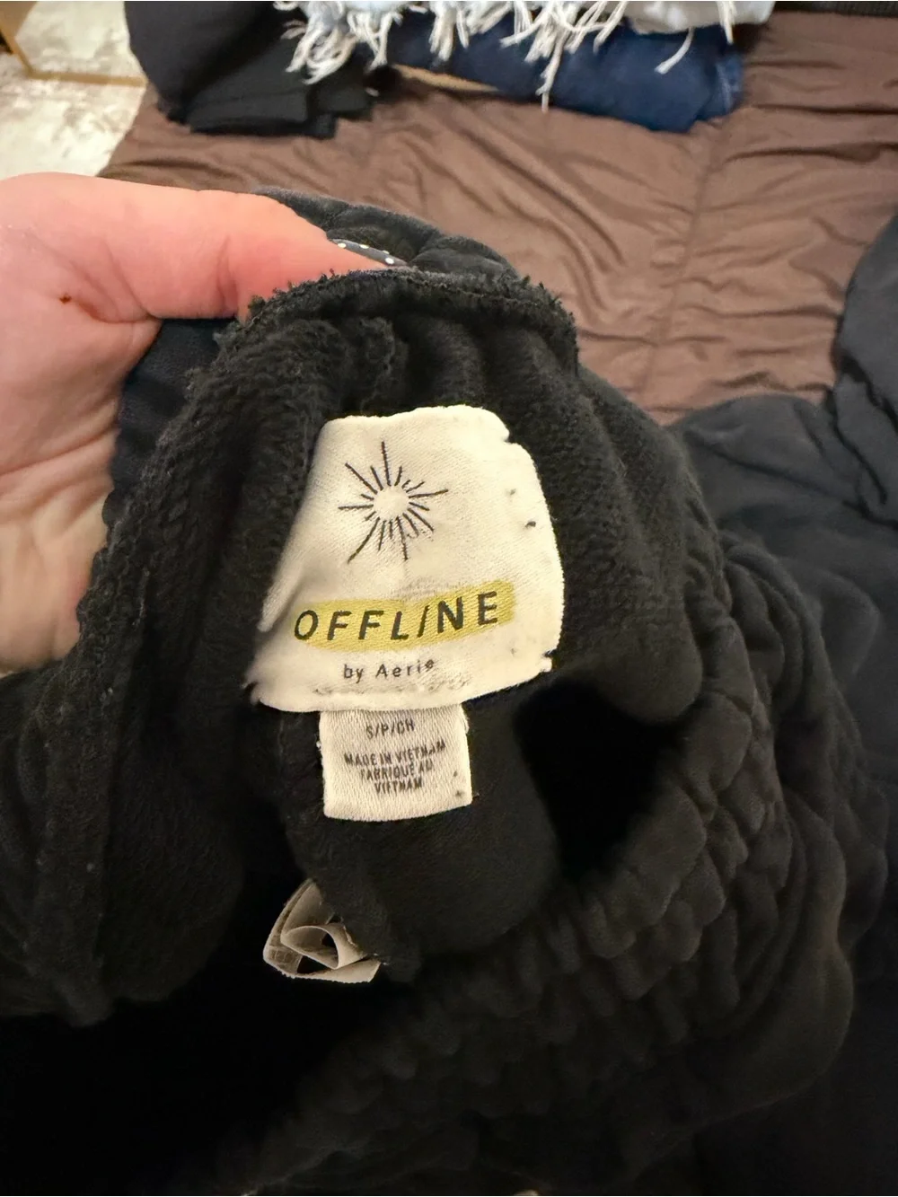 Aerie OFFLINE Washed Black Pullover Hoodie and sweatpants (set) - Picture 3 of 5